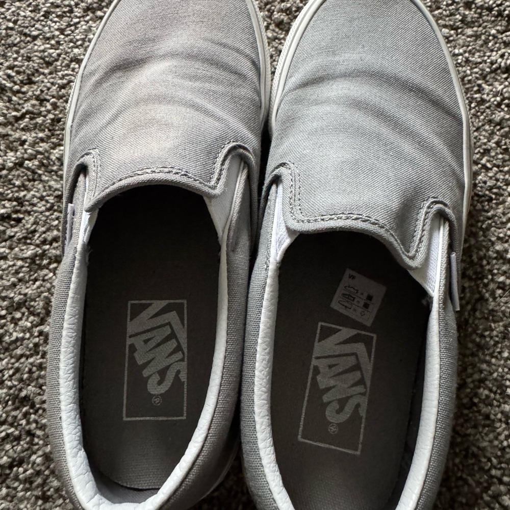 Vans Men's Light Gray Slip-On Loafers